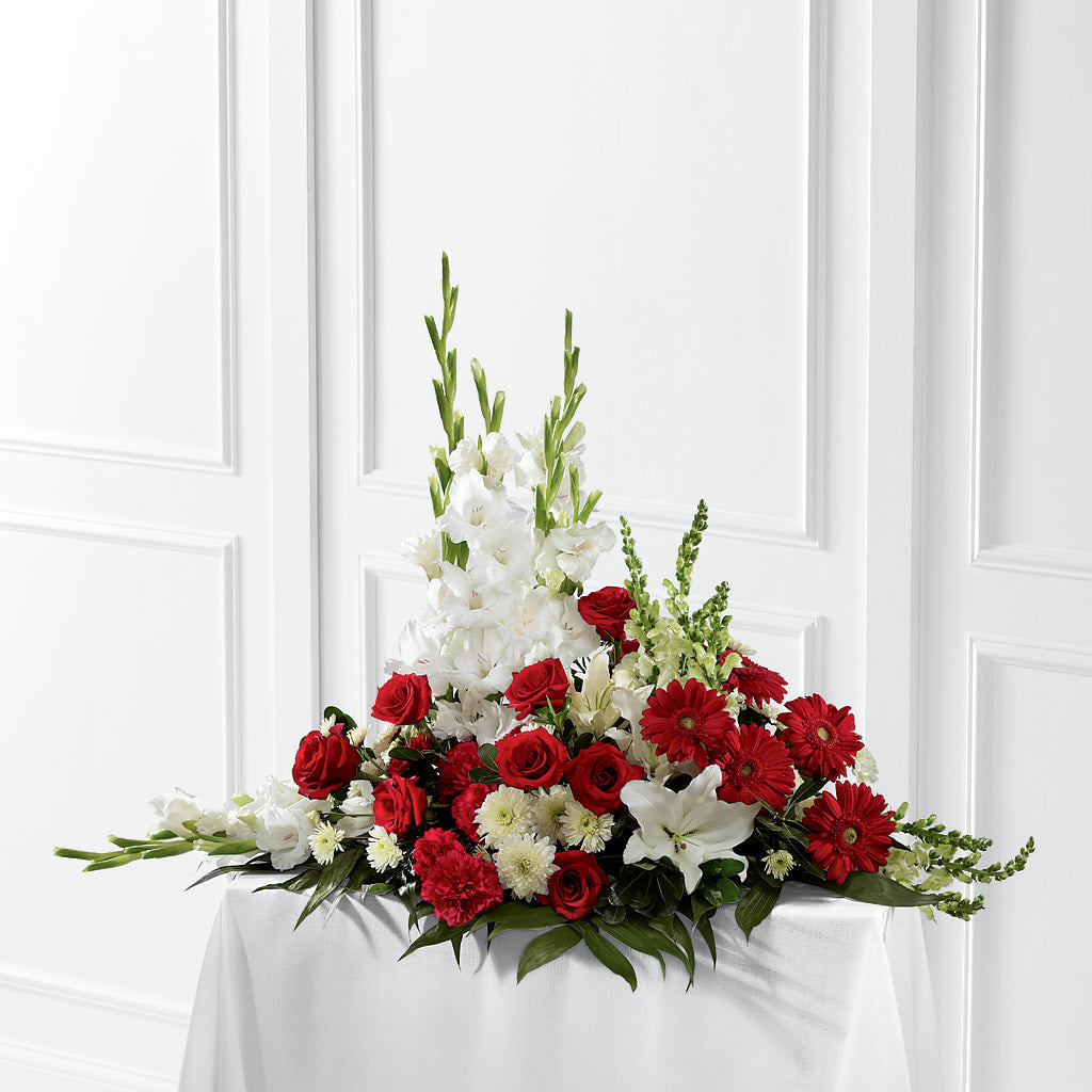 Crimson & White Arrangement – Mt Scott Flowers, Happy Valley OR