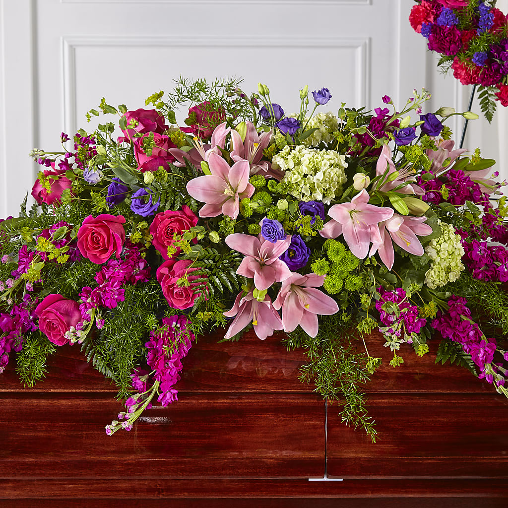 Radiant Tribute Casket Spray – Mt Scott Flowers, Happy Valley OR