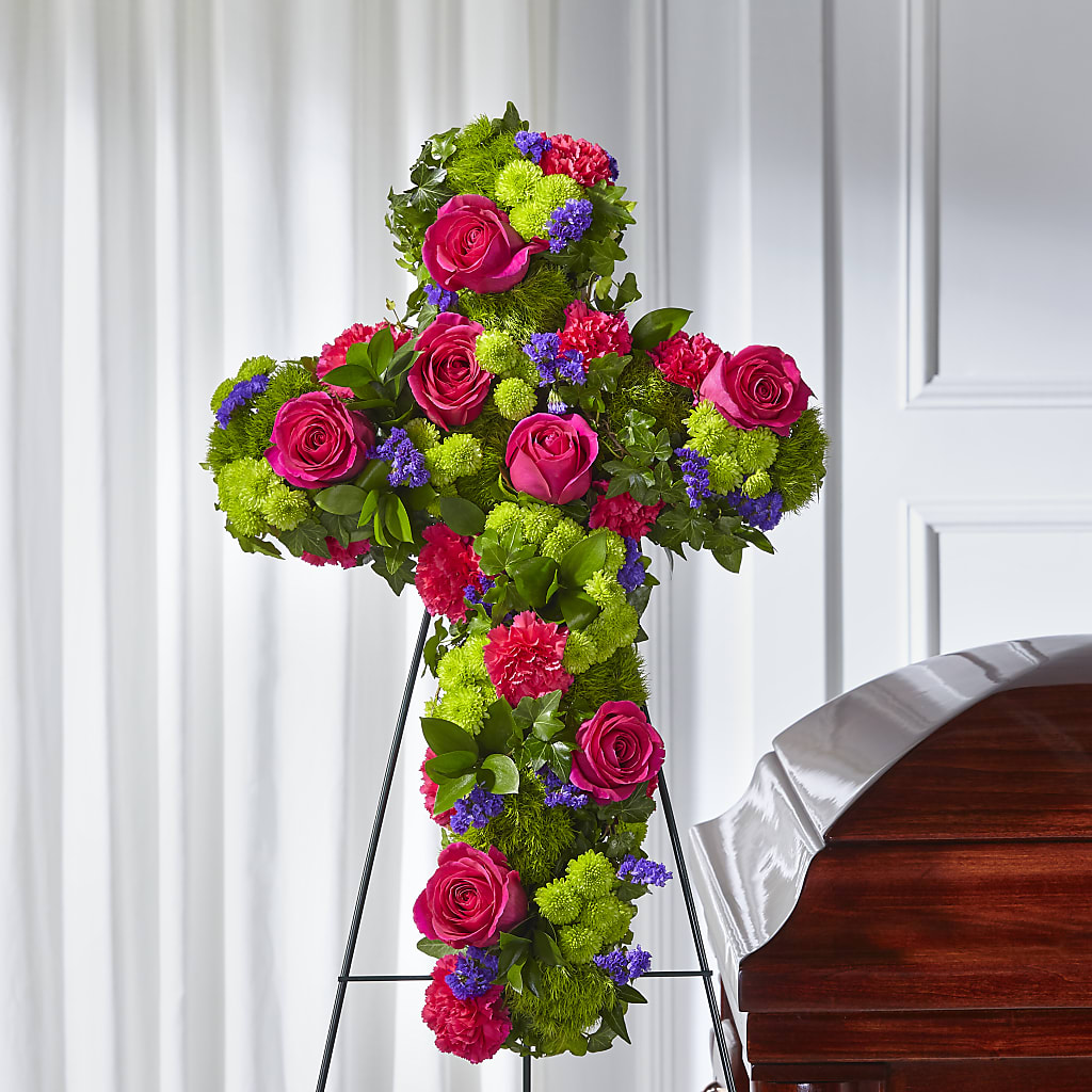 Tribute Rose Floral Cross – Mt Scott Flowers, Happy Valley OR