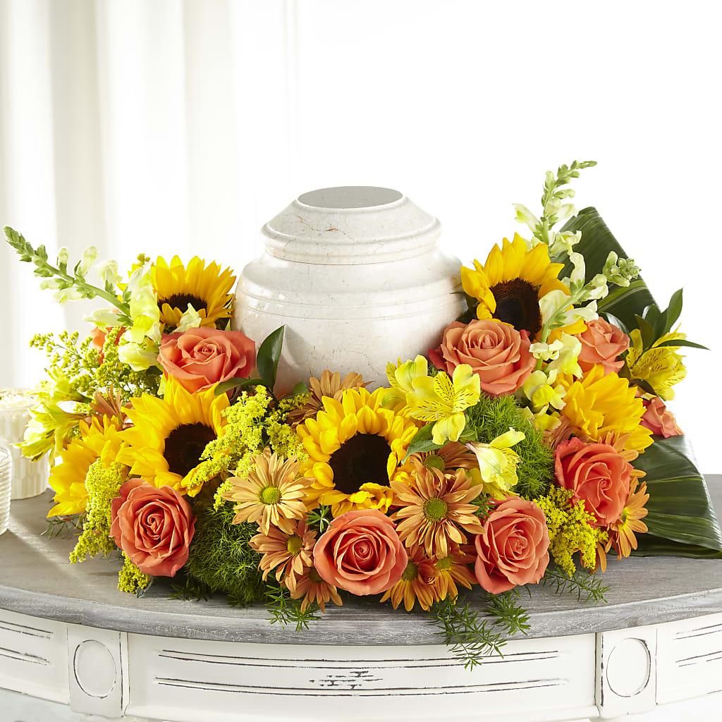 Faithful Sunflower Cremation Adornment – Mt Scott Flowers, Happy Valley OR