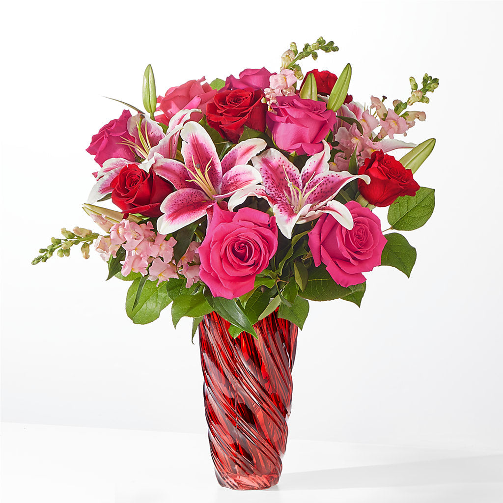 Always You Bouquet with Luxe Swirl Vase – Mt Scott Flowers, Happy Valley OR