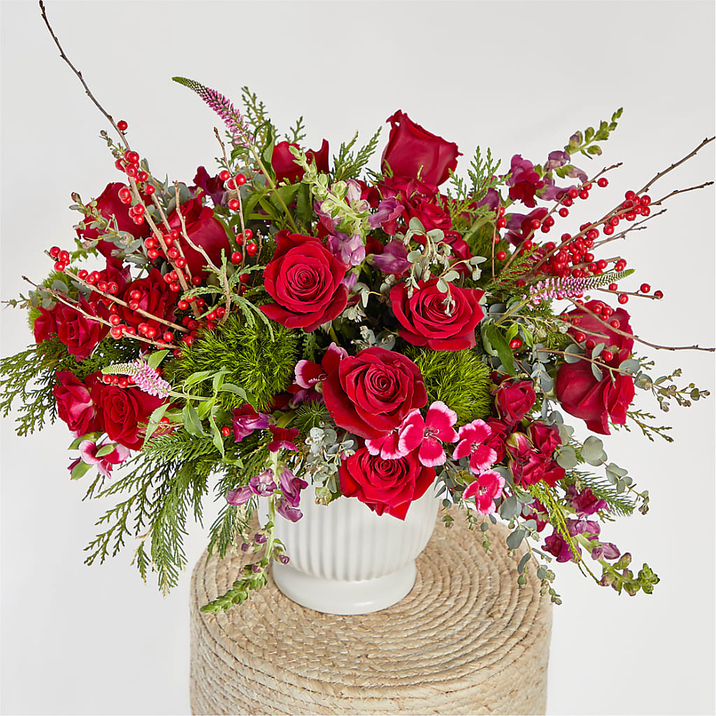 Big Red Bow Bouquet –  Mt Scott Flowers, Happy Valley OR