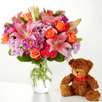 One and Only Bouquet and Bear Bundle –  Mt Scott Flowers, Happy Valley OR