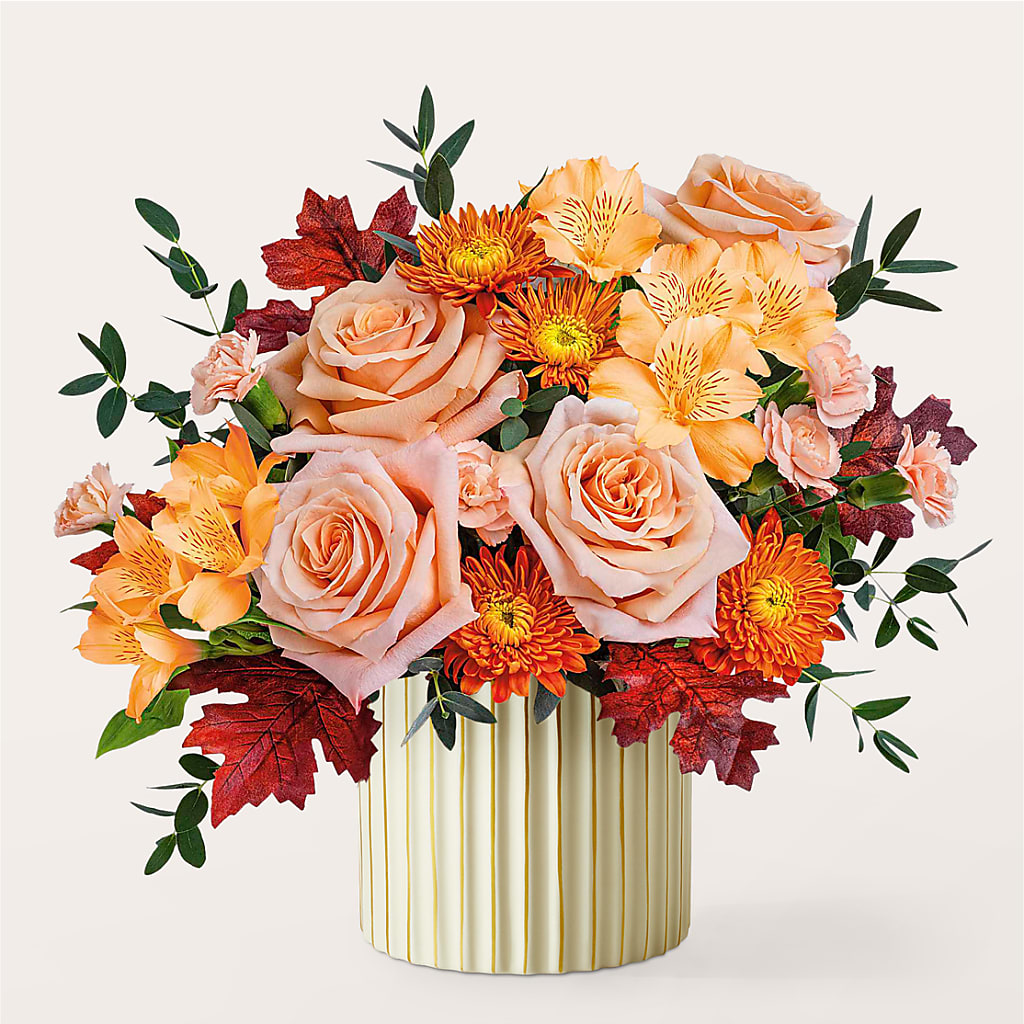 Spiced Latte Bouquet with Ivory Vase –  Mt Scott Flowers, Happy Valley OR