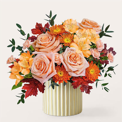 Spiced Latte Bouquet with Ivory Vase –  Mt Scott Flowers, Happy Valley OR