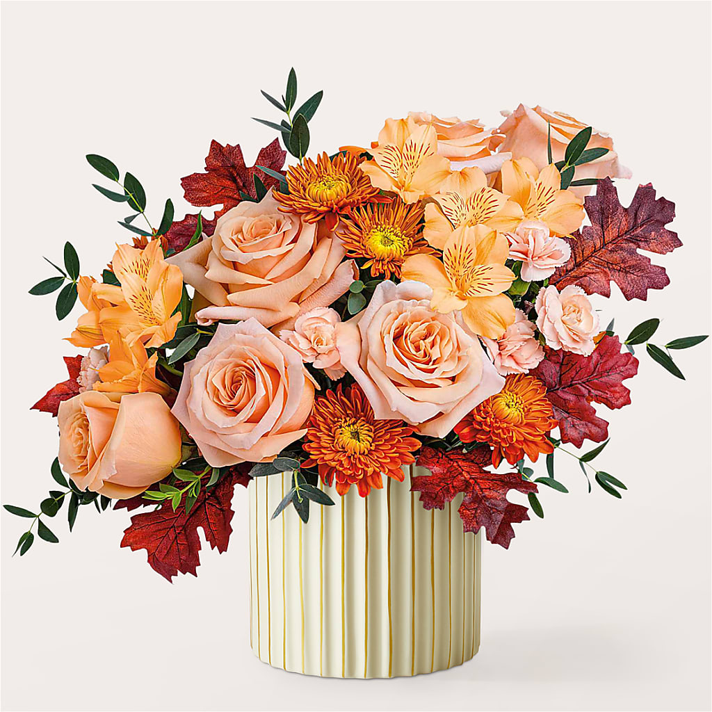 Spiced Latte Bouquet with Ivory Vase –  Mt Scott Flowers, Happy Valley OR