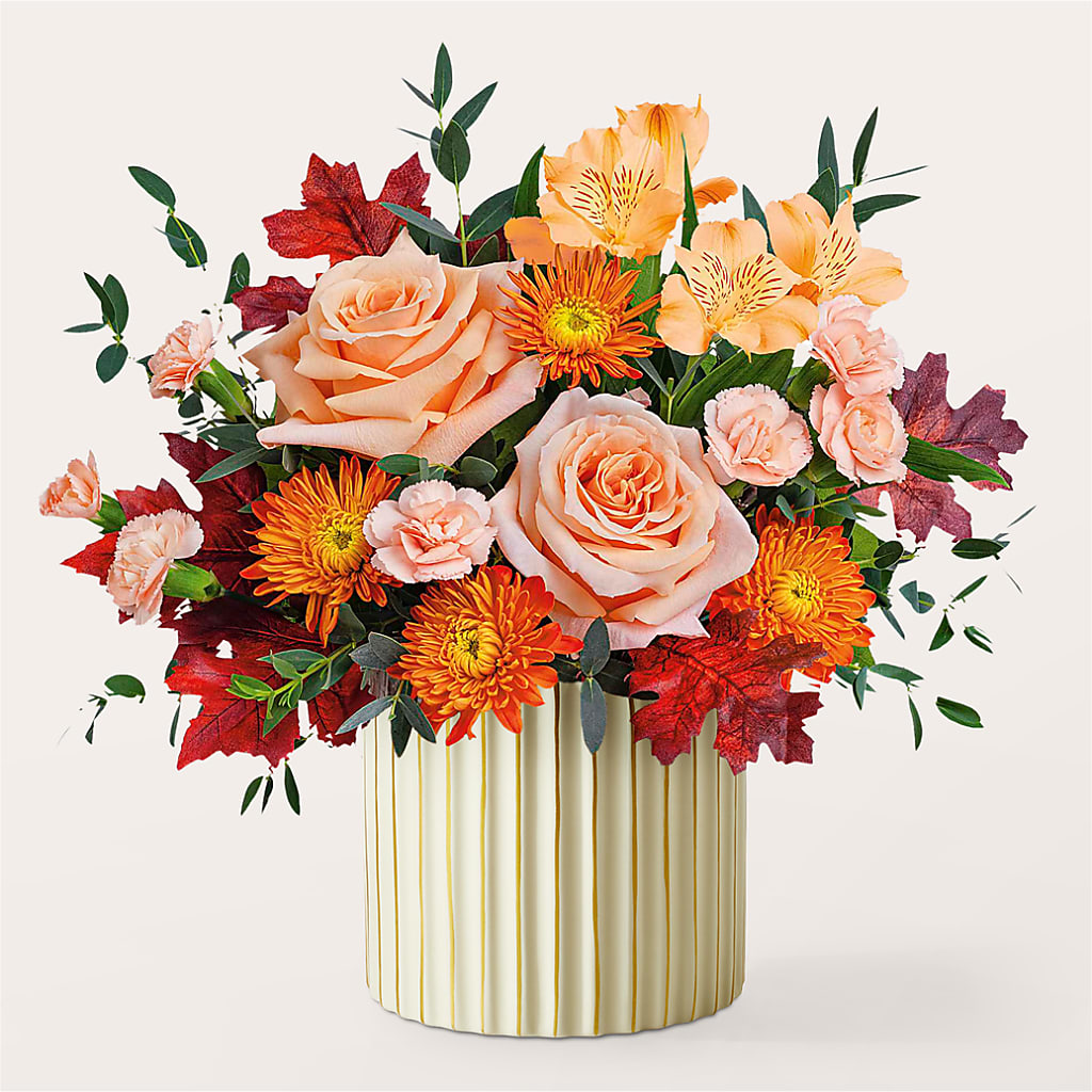 Spiced Latte Bouquet with Ivory Vase –  Mt Scott Flowers, Happy Valley OR